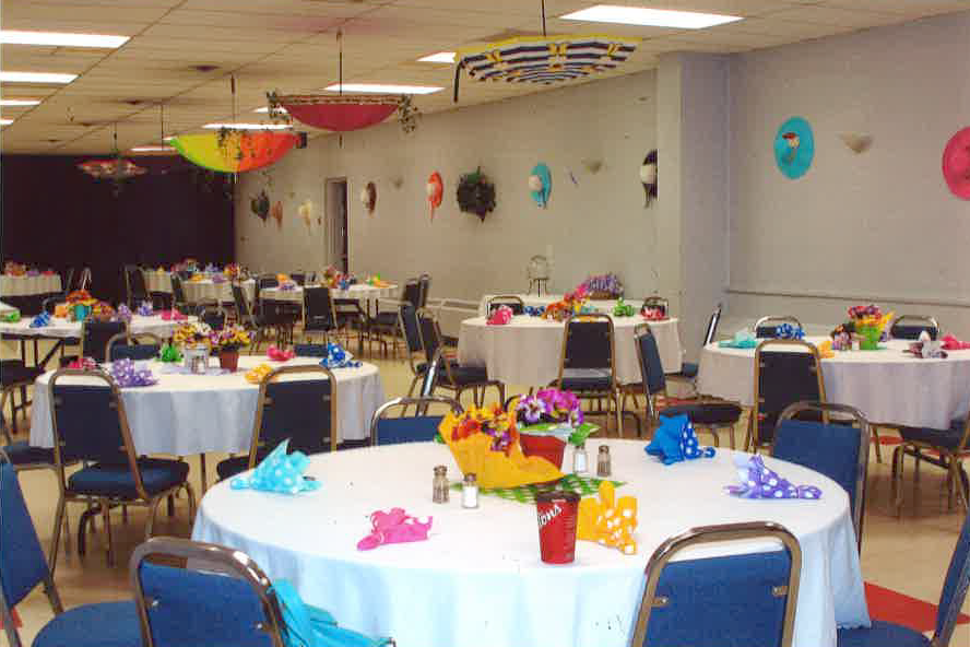 Main hall set for an event